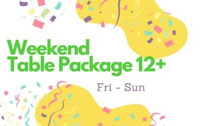 WEEKEND TABLE Package 12+ Jumpers: Fri - Sun