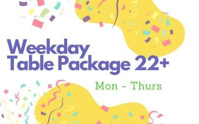 WEEKDAY TABLE Package 22+ Jumpers Mon - Thurs
